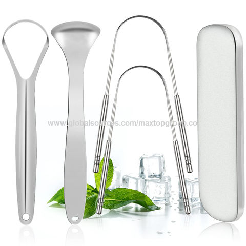 1pc Stainless Steel Tongue Scraper Portable Tongue Cleaner Fresh Breath  Oral Health, 24/7 Customer Service
