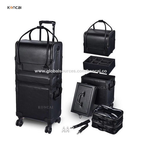 Professional Multi-Capacity 2 in 1 Brown Nylon Makeup Trolley Case - China  Beauty Organizer and Cosmetics Organizer price