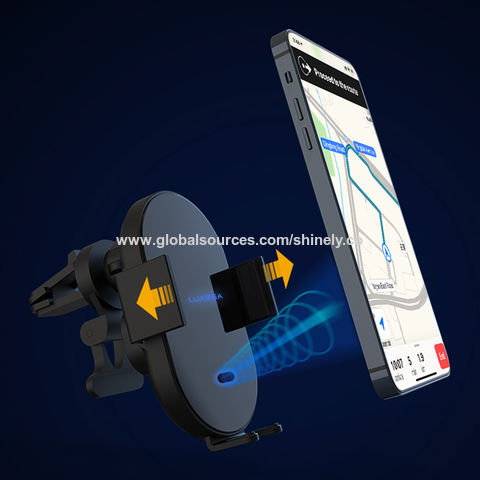 Soporte de cargador inalámbrico para automóvil, 15 W, carga inalámbrica,  soporte de teléfono con sujeción automática con sensor compatible con  iPhone