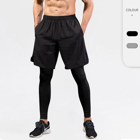 2 In 1 Compression Tights Pants Shorts Men's Running Training Workout Gym  Leggings - Expore China Wholesale Short Fitness Men and Short Gym Shorts  Men, Gym Short Men, Men's Shorts Tights