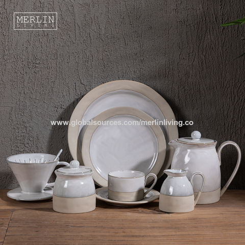Juegos de vajilla personalizados para restaurante, decoración moderna europea para el hogar, juego de cena al por mayor de alta calidad