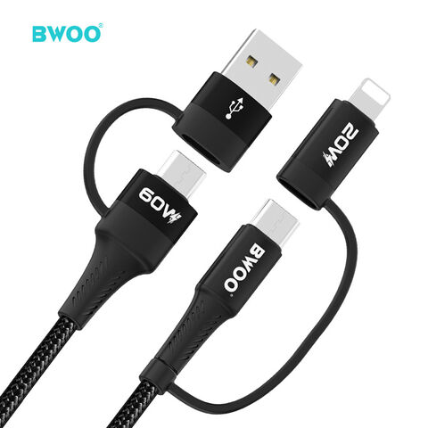 Buy Wholesale China Bwoo Pd 20w 60w 3a Custom Phone 4 In 1 Data Cable ...