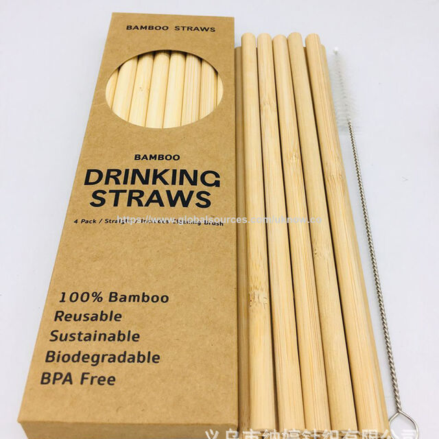 Pailles en bambou biodégradables et écologiques pour boire, pailles en fibre de bambou en gros
