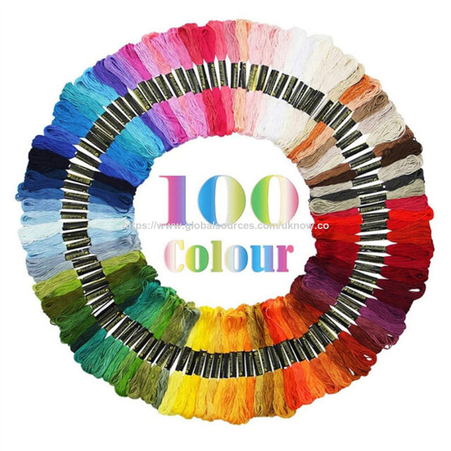50/100 Farben Kreuzstichgarn Regenbogenfarbe Handstickerei geflochtenes Seil Verdrahtung