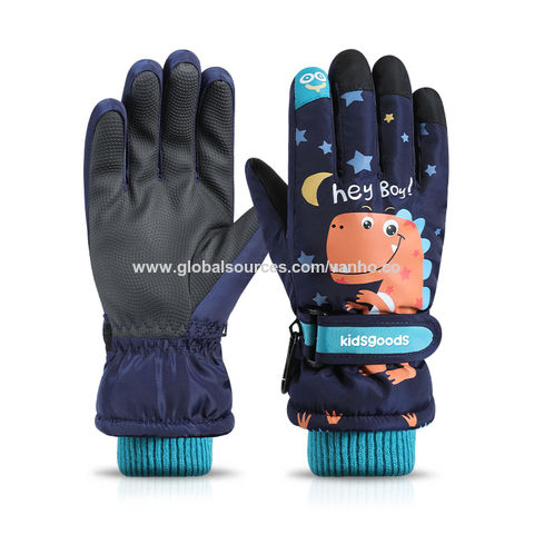 Child Kids Boys Girls Ski Gloves Winter Waterproof Thermal Warm Ski Snow Gloves 