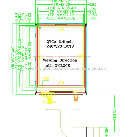 tft display sizes manufacturer