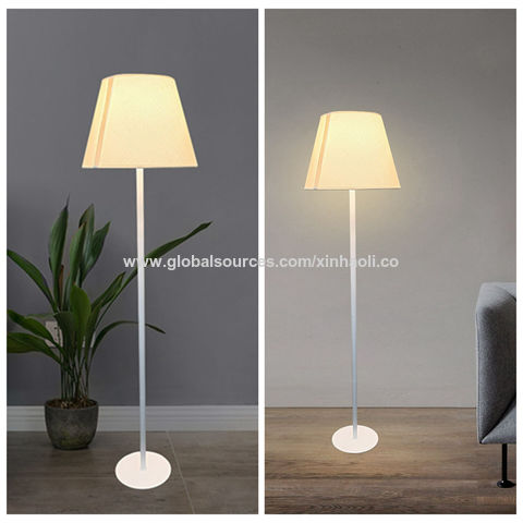 Modern Metal Base Arc Fabric Lampshade, Metal Floor Lamps For Living Room