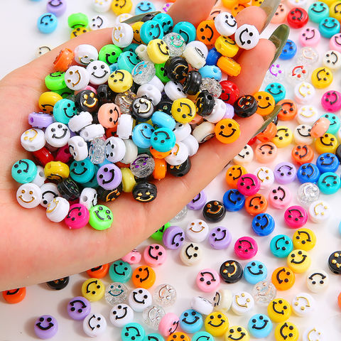 Wholesale 6*10mm acrylic smile face beads , smile beads for jewelry ...