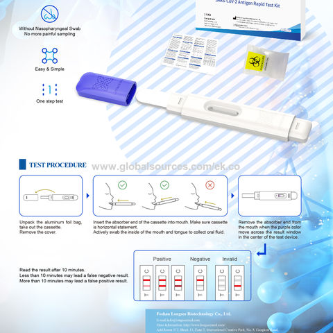 China Fast Diagnostic Antigen Tester Saliva Antigen Rapid Test Kit CE ...