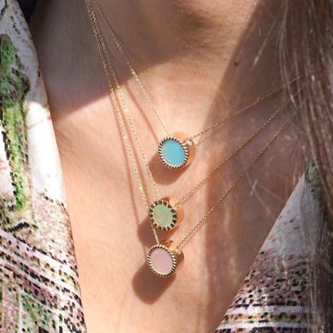 Transparent Pink Beads Necklace Charms 