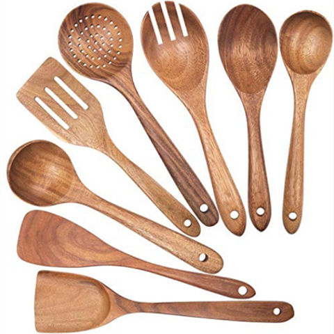 Conjunto de utensílios de cozinha de madeira de 8 peças, louça de madeira para cozinha, mais vendido for sale at factory direct price