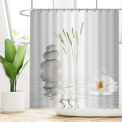 3D Custom Design Shower Curtain Waterproof Bath Curtains with 12 Hooks 