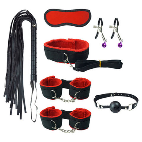 BDSM Bondage Kit Sex Toys For Woman Whip Collar Leash Steel Chain