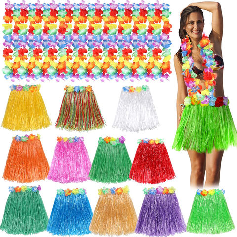 Buy Wholesale China Grass Skirt Hawaiian Luau Hula Skirts Party Decorations  Favors Supplies Multicolor 80cm 60cm 45cm & Grass Skirt at USD 0.42
