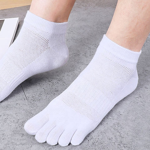 1 Pair White Footful Unisex Five Fingers Toe Socks Breathable Yoga Casual 