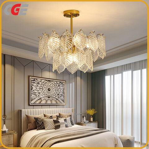 Elegant Crystal Gold Pendant Light, Modern Chandelier Low Ceiling