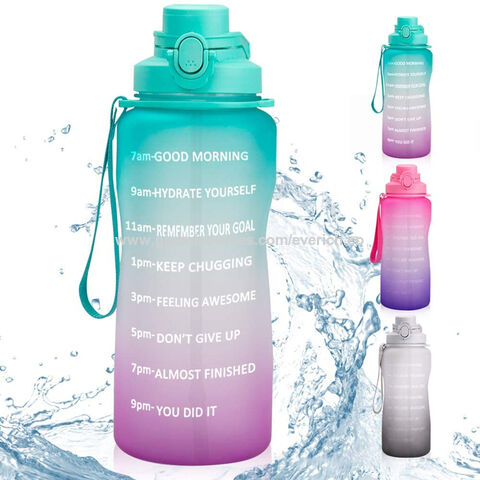 64oz Glass Water Bottle with Straw and Handle Lid, Half Gallon Motivational  Glass Bottle with Silicone Sleeve and Time Marker, Large Reusable Sports