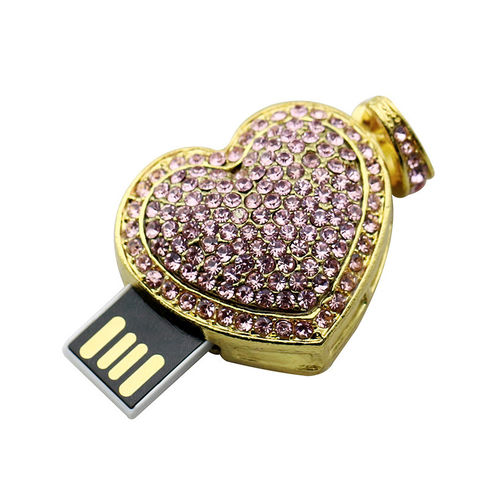 32GB USB Flash Drive Pen Thumb Zip Jump Crystal Diamond Heart Memory Sticks