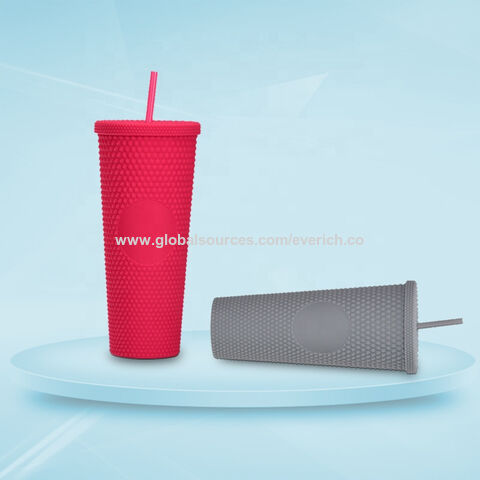 Reusable 24oz Plastic Straws, Matte Finish Plastic Cup