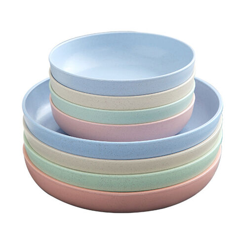 Wheat Straw Plate Buffet Plate Snack Plate Dishwasher Fit Reusable Portable BPA Free Plate for sale at factory direct price
