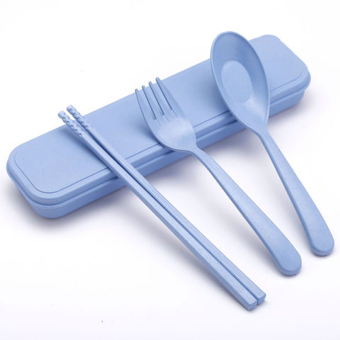 Buy Wholesale China Wheat Cutlery Set Plastic Cutlery Box Knife