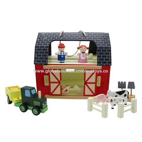 Factory Customize Miniature Play Wooden, Kids Farm Sets