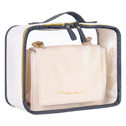 CINPIUK 4 Pack Handbag Dust Bags Clear Purse Storage Organizer for Closet, Zipper Hanging Storage Bag for Handbags