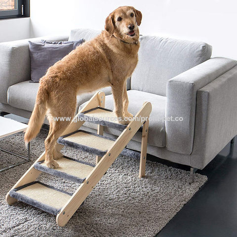 Buy Wholesale China Bsci Mdf Pine 4 Steps Pet Ramp Foldable Dog   Dog Step 