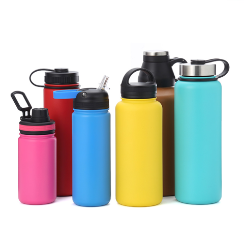 12oz/16oz Reusable Water Bottles Straw Cup Double-layer Insulate