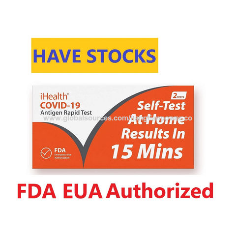 IHealth FDA EUA Authorized Cov Antigen Rapid Test OTC at-Home Self Test ...