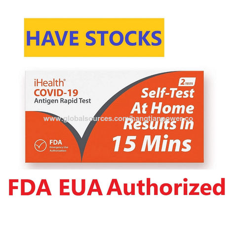 IHealth FDA EUA Authorized Cov Antigen Rapid Test OTC at-Home Self Test ...