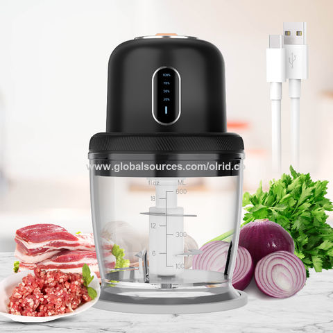 White/green Abs Material Mini Electric Food Chopper Processor For Kitchen  Garlic, Onion, Meat Grinder, Cordless Usb Rechargeable, Multi-functional