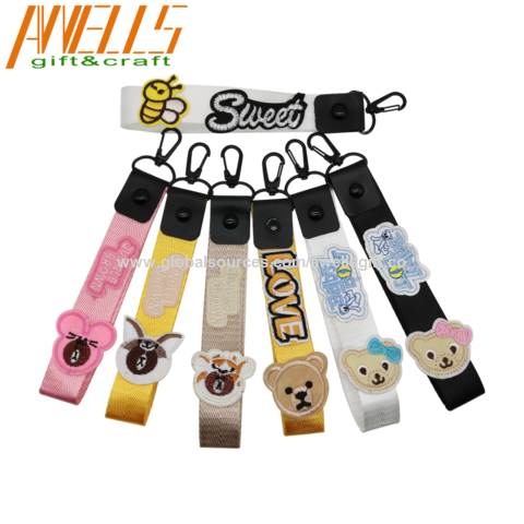 Wrist Lanyard Keychain Cute Wristlet Strap for Women and Men Printed Wrist  Strap Premium Leather Key Chain for Car Keys, Cell Phone, Wallet, Whistle