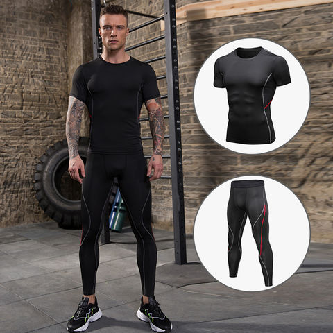 Men Training Gym Jogging Outfit Fitness Tight Leggings - China