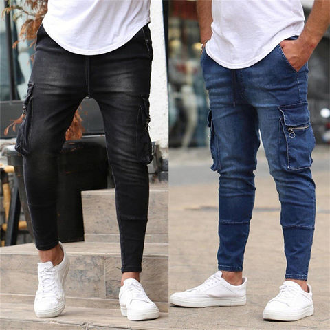 Men's Custom Thin Short Skinny Denim Cotton Shorts Street Wear Hip