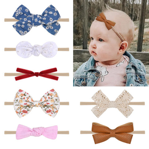 10Pcs/Set Cute Baby Kids Chiffon Toddler Flower Bow Headband Hair Band Headwear
