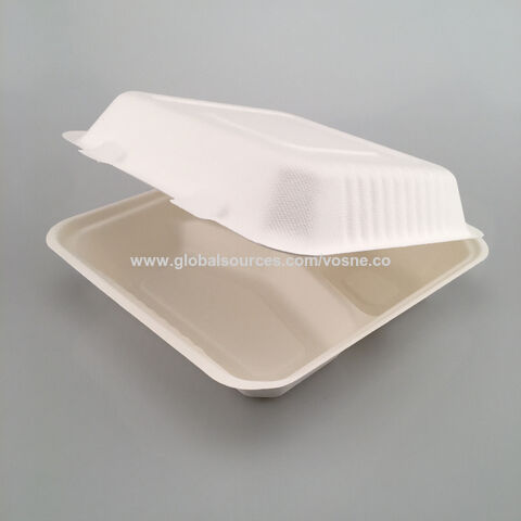 Buy Wholesale China 9 Inch 3 Compartments Clamshell Bagasse Packaging ...