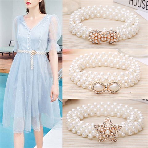 pearl waist belt for dress