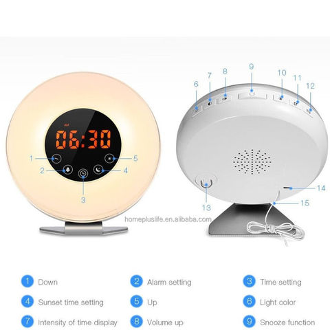 Buy Wholesale Sunrise Simulation Wake-up Light With Fm Radio And Port Charging & Up Light Alarm Clock at USD 10.8 Global Sources