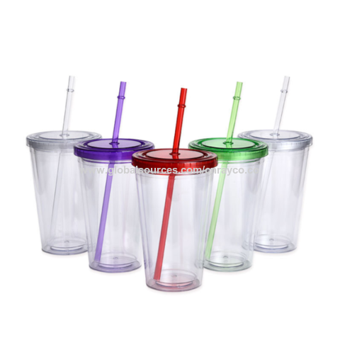 Plastic Insulated Tumblers 16 oz. Set of 10, Bulk Pack - Perfect for  Smoothies, Iced Coffee, Soda, Other Beverages - Red