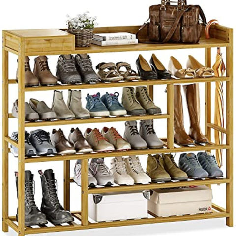 VASAGLE Zapatero de 6 niveles, organizador de zapatos para armario,  entrada, 24-30 pares de zapatos, organizador grande para zapatos con 5  estantes de