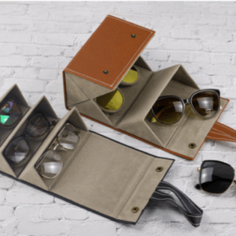 Details about   SMARTTOP 4 Slot Travel Foldable Sunglasses Organizer-Multiple PU Leather Women 