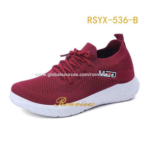 Zapatillas deportivas para mujer, calzado deportivo de tela de punto y suela de PVC, varios colores disponibles. for sale at factory direct price