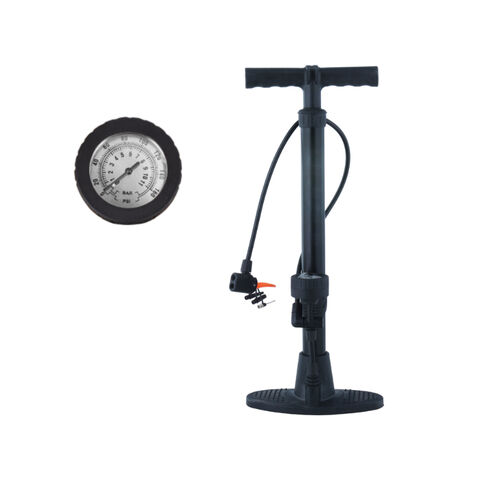 Pompe à pied pour vélo avec baromètre. Gonflage avec tube en polyuréthane et embout PA. 160 psi. Idéal pour ateliers et distributeurs. for sale at factory direct price