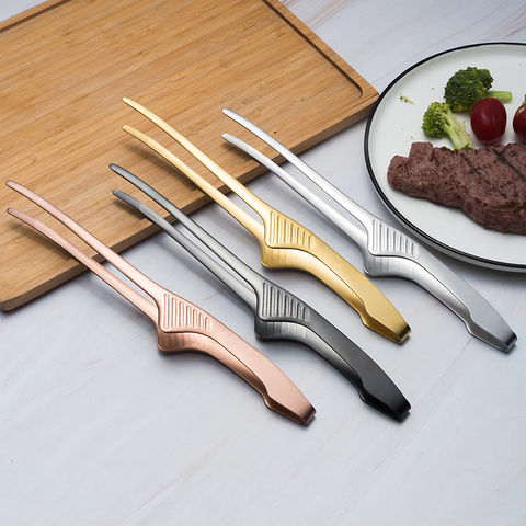 Food Tong Stainless Steel Kitchen Tongs Silicone Nylon Non-Slip Cooking  Clip Clamp BBQ Salad Tools Grill Kitchen Accessories
