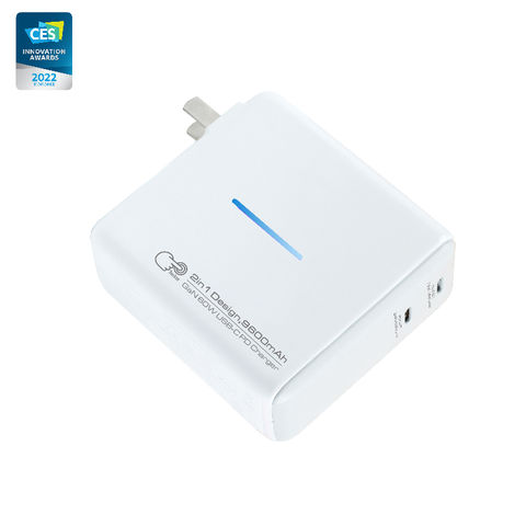 2 in 1 GaN tech 60W USB C PD Wall Charger with built-in battery ...