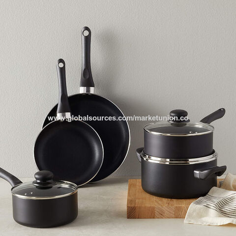 Buy Wholesale China 8pcs Aluminum Cookware Set, Non-stick Pots And Pans,  Marble Inner Coating And Glass Lid & Cookware Set at USD 20.84