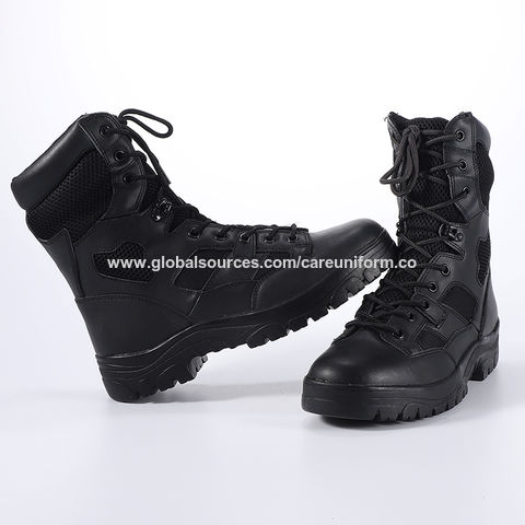 MENS MILITARY COMBAT POLICE WORKBLACK LEATHER SECURITY MESH ARMY BOOTS 6-12 