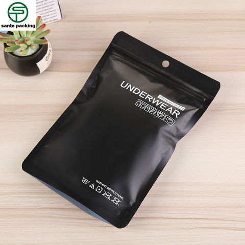 Customized Matte Black Aluminum Foil Underwear Packaging Zipper Bag -  Qingdao Sante Packing Co., Ltd.