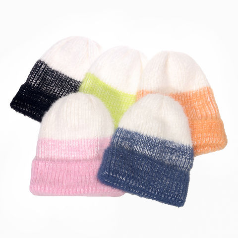 Cute Hood Knit Warm Hat Mink Fur 